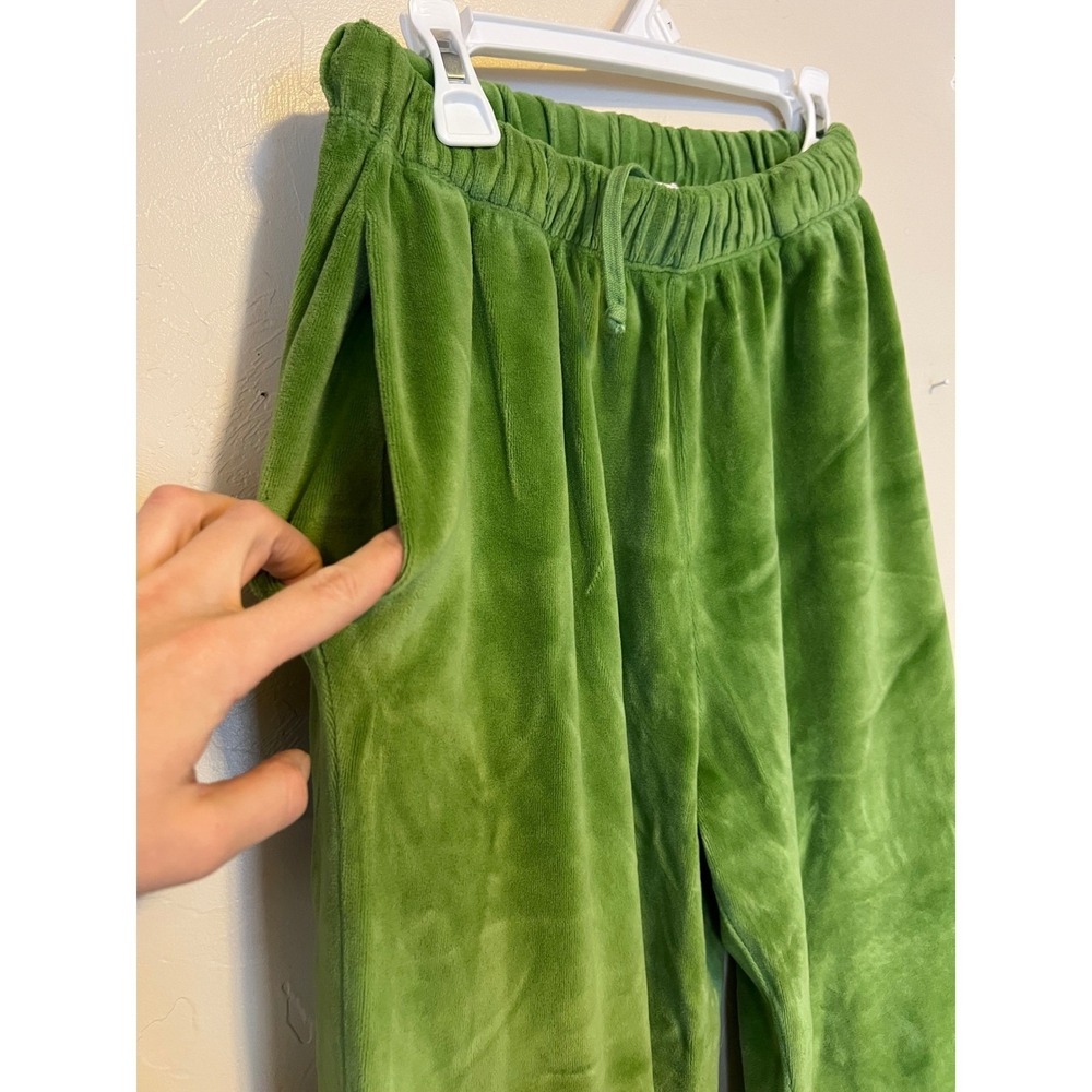 Suze Kondi Velour Tracksuit Set Lime Green Raglan Sweatshirt Harem Joggers XS - Picture 12 of 13